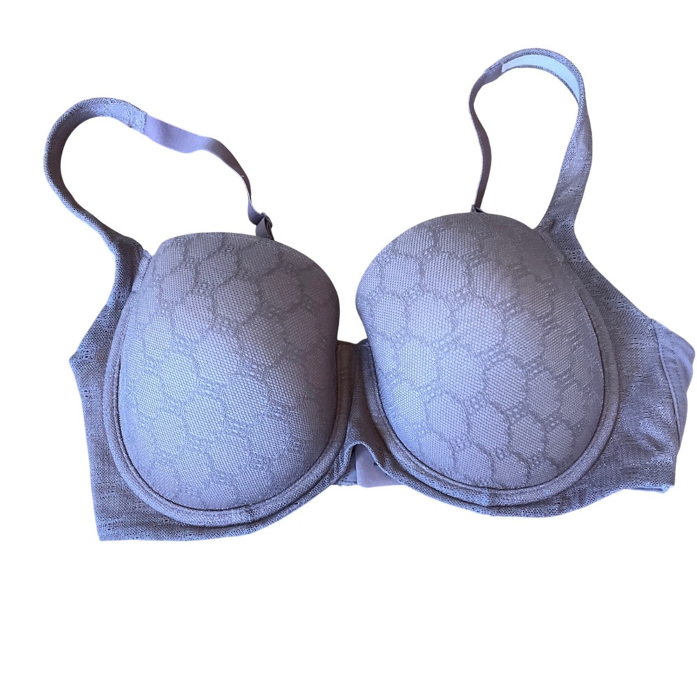Soma Stunning Support‎ Bra Women 32DD Mauve Brown  Geo Lace Full Coverage